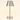 Small brushed-nickel cordless table lamp with a metal cone shade, lamp on