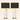 Pair of rectangular faux-marble table lamps with gold bases and black box shades, both lamps on