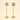 Pair of slim brushed-gold cordless table lamps, left on and right off