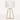 Bronze tripod table lamp with a marble-pattern drum shade, lamp off