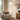Wood Arc Floor Lamp beside sofa with shade over seat