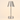 Three-quarter view of the nickel cordless table lamp, shade on