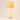 Three-quarter view of the hourglass table lamp, shade on