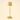 Three-quarter view of the gold cordless table lamp, lamp on