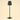 Three-quarter view of the black cordless table lamp, shade on