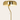 Close-up of the shallow gold dome, white inner, and beaded pull-chain, lit