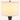 Close-up of the tall white drum shade and geometric column, lamp on