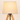 Close-up of the tapered cream shade and black metal neck, lamp on