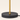 Close-up of the black disc base, gold collar, and black cord