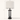 Farmhouse table lamp with 24.2 inch height and 12.6 inch width overlays, lamp off