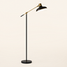 Black Gold Balance Floor Lamp lit cream studio packshot