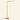 Brass pharmacy floor lamp with adjustable LED arm, lit, cream studio