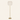Gold tier floor lamp with three-step cream linen shade, unlit, same camera