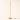Three-quarter view of the gold two-globe tree floor lamp, lit