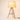 Three-quarter view of the wood tripod table lamp, shade on
