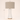 Hourglass table lamp with 24.5 inch height and 13.8 inch width overlays, lamp off