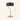 Gold curve table lamp with 22 inch height and 11 inch width overlays, lamp off