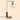 L-neck globe table lamp with 18 inch height and 9.5 inch width overlays, lamp off
