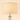 Close-up of the white linen drum shade, lit