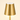 Close-up of the brushed-gold cone shade and white touch top, lamp on