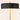 Close-up of the wide shallow black drum shade, gold stem, and two gold pull chains, lamp on