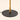 Closeup of the matte black disc base, gold collar, and power cord