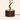 Close-up of the walnut wood base and bronze twisted stem