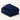 Dark blue wearable heated blanket folded, with the white hood lining showing at the edge